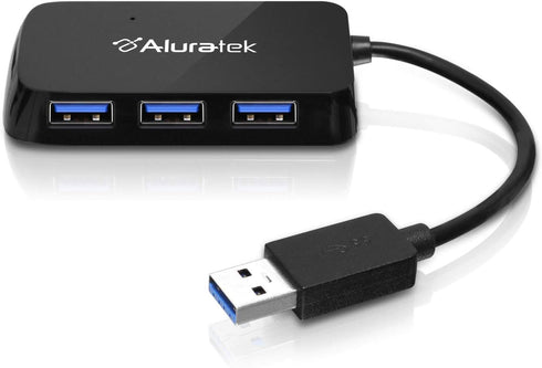 Aluratek 4-Port USB 3.1 SuperSpeed Hub with Attached Cable (AUH2304F)...