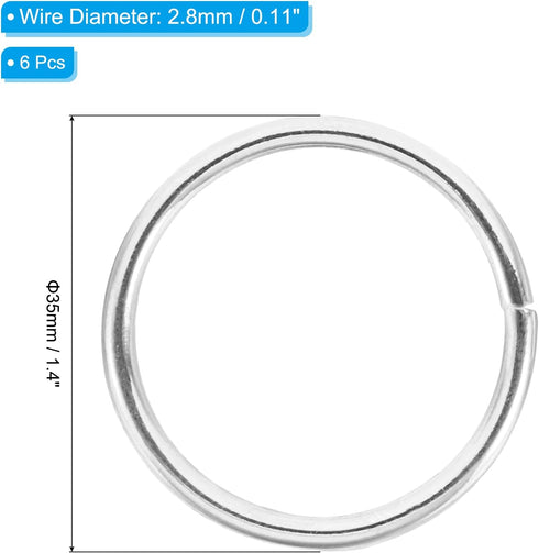 PATIKIL 1.4 Inch Dream Catcher Rings, 6 Pcs Metal Macrame Wreath Floral Round Ring Hoop for Christmas Decor Home Car DIY Craft Wedding Wall Hangin...