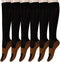 Graduated Copper Compression Socks 6 Pairs Knee High Socks for Men Women Pain Ache Relief Stockings 15-20 mmHg (XXL, Black)...