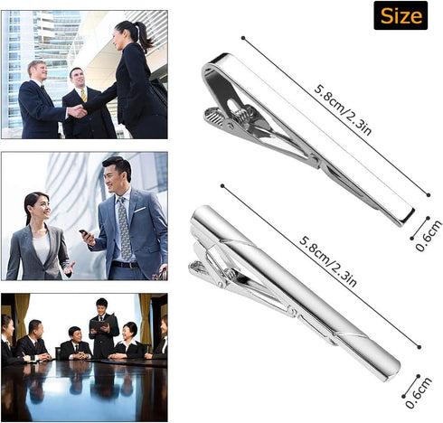 Roctee 7 Pack Tie Clip Set Mens Tie Bar | Formal Business Necktie Bar Pinch Tie Clip in Gold/Silvery/Black/Navy | Best Gifts for Father, Lover, Fr...