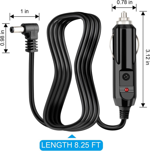 Replace The 12V car Charger Power Cord of The Lnogen One G1 G2 G3 G4 G5 Portable Oxygen Concentrator Series. Equipped with Replaceable Fuses, with...