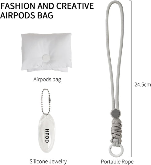 Compatible with AirPods Pro Case Cover,Fashionable and Trendy Down Cotton Padded Quilted Headphone Bag with Portable Rope Compatible for Airpods P...