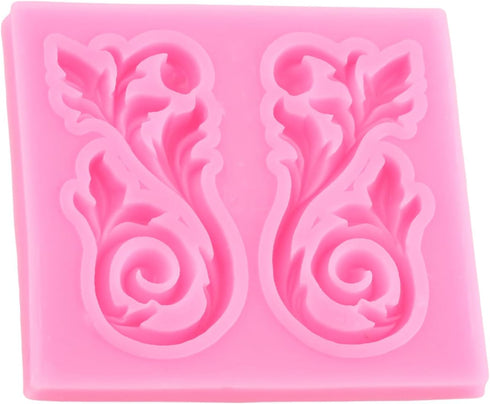 Baroque Fondant Molds Curlicues Scroll Relief Cake Decorating Silicone Mold For Cake Decoration Cupcake Topper Gum Paste Chocolate Polymer Clay...