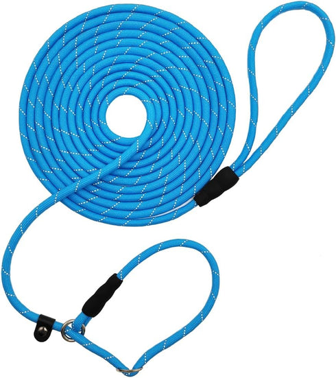 BTINESFUL 10FT / 15FT / 20FT Anti-Choke Slip Lead Dog Leash, Reflective 1/3” Rope Leash Long Training Lead for Small Medium Dogs blue...