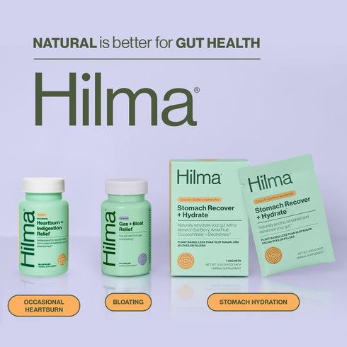 Hilma Heartburn & Indigestion Relief, Natural Antacid for Occasional Acid Reflux & Heartburn, Ginger, Chamomile, Marshmallow Root and More, Doctor...