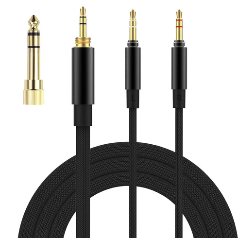 3m/9.8FT Replacement Upgrade Audio Cable Compatible with Beyerdynamic T1 II / T5P 2nd / T5 III Generation Headphones, 3.5mm and 6.35mm Adapter to ...