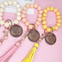 Fuqimanman2020 MAMA Key Chain Bracelet Wooden Bead PU Tassel Key Ring Unique Bangle Accessory for Mom Mother’s Day Gift...