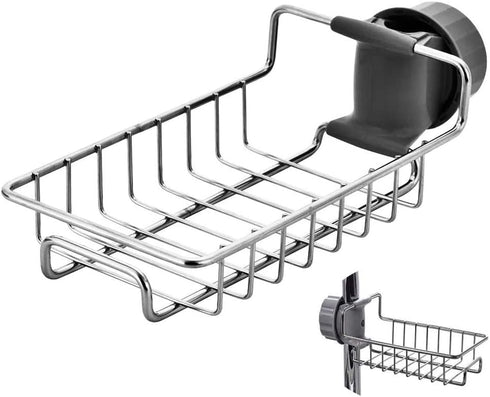 iPstyle Kitchen Sink Caddy Organizer Over Faucet Sponge Holder, Stainless Steel Heavy Duty Thickening Hanging Faucet Drain Rack for Scrubbers, Soa...