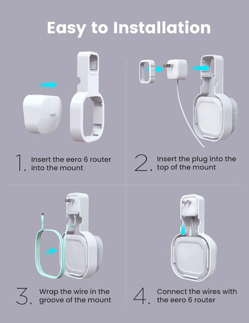 DG-Direct Wall Mount Holder for eero 6 and eero 6+ Router Mesh Wi-Fi System, No Messy Wires, The Outlet Wall Mount Holder for eero 6 Plus, Stand B...