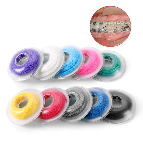 4.5M/PACK Dental Orthodontic Power Chain Dental Spool Elastic Rubber Band Power Elastic Chain Power Chains Brace (Short, White)...