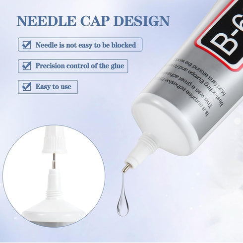 B6000 Jewelry Glue, 25ML/0.9 fl oz Clear Glue Rhinestone Glue Craft Glue, Multipurpose Super Adhesive Glue for Phone Repair Nail Art Wood Glass Fa...