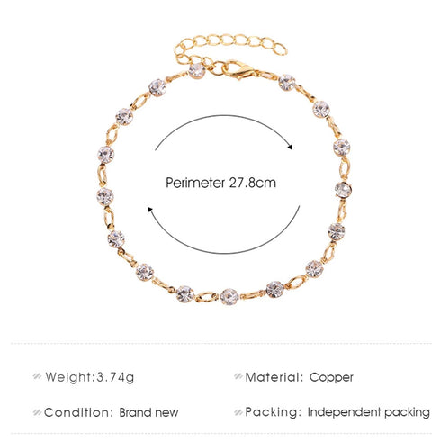 Boho Crystal Anklet Bracelet Gold CZ Rhinestone Satellite Chain Ankle Chain Foot Chain Minimalist Beach Crystal Anklet Foot Jewelry Gift for Women...