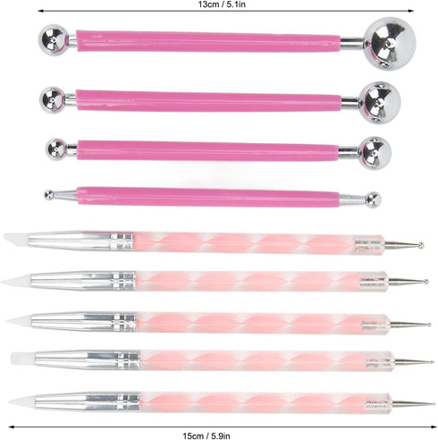 9Pcs Dotting Tools,Clay Sculpting Tools Embossing Ball Stylus Set Tracing Pens DIY Clay Indentation Tool for Rock Painting, Pottery Clay Modeling ...