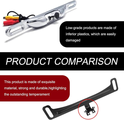 1 PC Car Rear View Camera License Plate Bracket, Waterproof Car Dash Cam Mirror Camera Mount, Backup Camera Installation Holder, Suitable for Most...