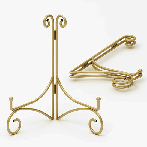 Plate Display Stands with Hinged Folding Design, 8 Inch Picture Frame Stand for Tables, Decorative Easels for Plates, Photos, Cards and Books, 8’’...