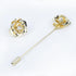 Crystal Alloy Rose Flower Lapel Pins Button Pin Groom Boutonniere for Wedding Floral Brooch Pin Set for Women Men...