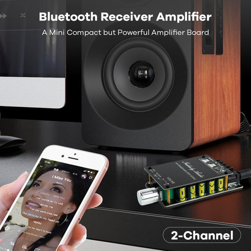 200W Bluetooth 5.0 Amplifier Board TPA3116D2 100W+100W Stereo Dual Channel Amp Board Audio Receiver for Home DIY Speakers...