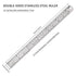 2PCS Stainless Steel Ruler Set,12 Inch Metal Scale Millimeter Ruler with Inches and Centimeters,Precision Measuring Tool for Drawing,Baking,for Sc...