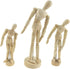 Set of 3 Wooden Pine Movable Joint Family Model for Art Mannequin Sketch Reference Home Decor(Daddy Mommy Child)...