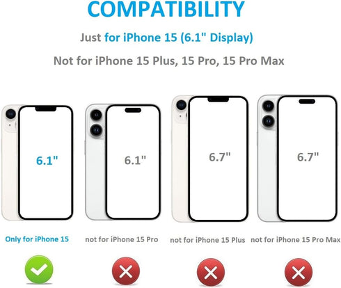Compatible with iPhone 15 Wallet Case with Card Holder, PU Leather Kickstand Card Slots Case, Double Magnetic Clasp and Durable Shockproof Cover 6...