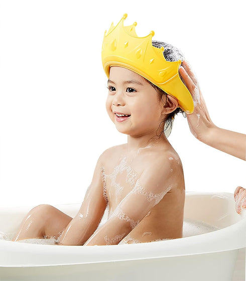 Baby Shower Cap Crown, Hair Washing Hat for Toddlers, Shower Face Shields, Bath Visor for Toddlers, Make Hair Washing So Much Easier & Less Stress...