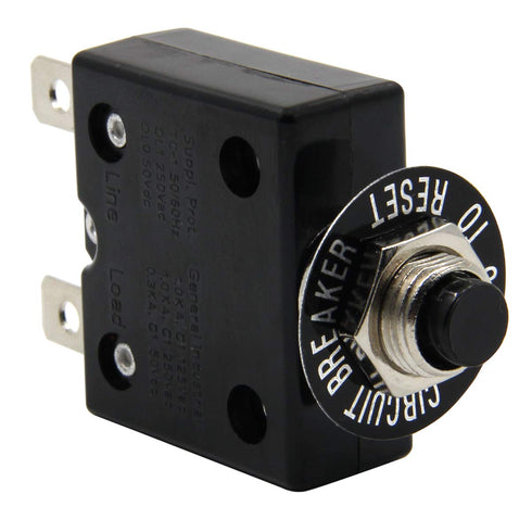 125-250V AC 50V DC Push Button L1 Series Manual Reset Thermal Circuit Breaker 10A...