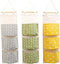 3Pcs Wall Hanging Storage Bag, Creatiee Waterproof Over The Door Closet Organizer Linen Farbric Hanging Pocket Organizer with 3 Remote-Sized Width...