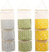 3Pcs Wall Hanging Storage Bag, Creatiee Waterproof Over The Door Closet Organizer Linen Farbric Hanging Pocket Organizer with 3 Remote-Sized Width...