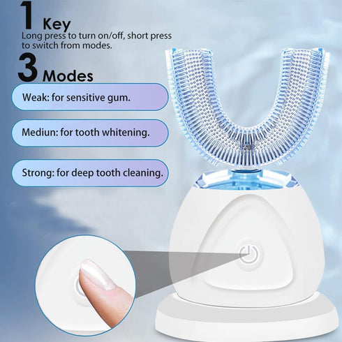 360 Ultrasonic Toothbrush, Automatic Toothbrush Auto Sonic Toothbrush, Teeth whitening Brush with Timer & Wireless Charging 360° Ultrasonic Electr...