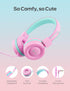 iClever Kids Headphones with Microphone for School - 85dB/94dB Volume Control, Wired Headphones for Kids Girls Boys, Adjustable Foldable On-Ear He...