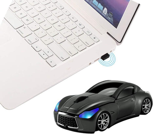 elec Space Cool Sport Car Shape 2.4GHz Wireless Mouse Optical Cordless Mice with USB Receiver for PC Laptop Computer 1600DPI 3 Buttons...