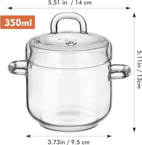 Thickened Glass Pot Clear Pots for Cooking Microwave Safe Cooking Pot for Soup Pasta Noodle Milk Food Glass Simmer Pot Glass Glassware with Lid 35...