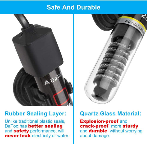 Mini Aquarium Heater 50W Small Fish Tank Heater 50 Watt with Free Thermometer Sticker...