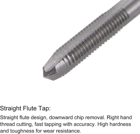 uxcell 5-40 UNC Straight Flute Thread Tap and 2.6mm Twist Drill Bit Set, Titanium Plated 6542 High Speed Steel Drilling Bit Machine Threading Tap...