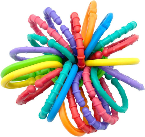 Baby Toys Links-to-Go Car Seat and Hanging Stroller Ring Toy, Larger Connecting Ring Travel Accessory Set...