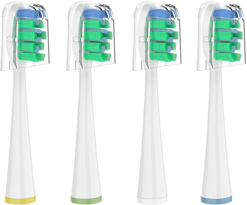 Replacement Brush Heads for 2023 Waterpik Sensonic Toothbrush, with Covers, Compact, White, 4 Count...