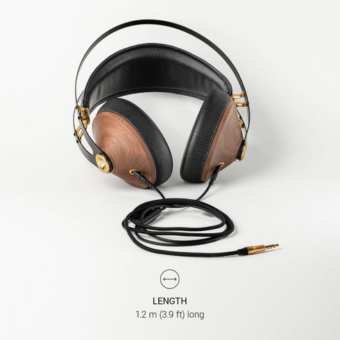 MEZE AUDIO | 1.2m Cable with Mic & Remote for 99 Classics Walnut Gold | 3.5 mm Male to Dual TS Mono 3.5mm Male Connector Plug | Kevlar Reinforced ...