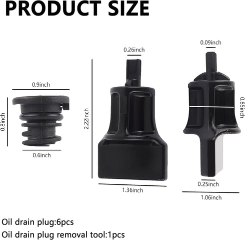 6PCS Car Engine Oil Drain Plug with Oil Drain Plug Removal Tool Replacement OEM#06L103801,Compatible with Volkswagen Audi,Perfect Replacement for ...