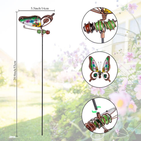 3 Pack Butterfly Decorative Garden Stakes,Outdoor Decorations Metal Yard Art Garden Stakes for Patio Yard Porch Decor...