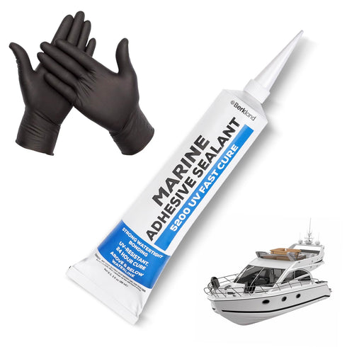 3 oz Marine Adhesive Sealant 5200 Fast Cure (White) - Permanent, Watertight Bonding and Sealing - UV Resistant, above & below Waterline - Compare ...