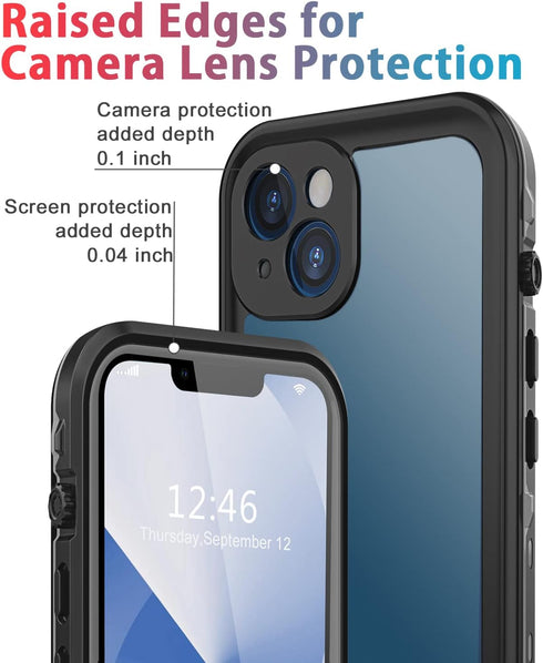 for iPhone 13 Case Waterproof Shockproof Dustproof Full-Body Sturdy with Camera Lens Protector and Built-in Screen Protector,Underwater Full Seale...