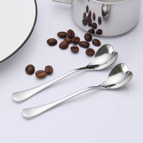 Mini Coffee Spoons, Demitasse Spoons, heart shaped spoons, 4.9-inch18/10 Stainless Steel Spoons Set Espresso Spoons, set of 6...