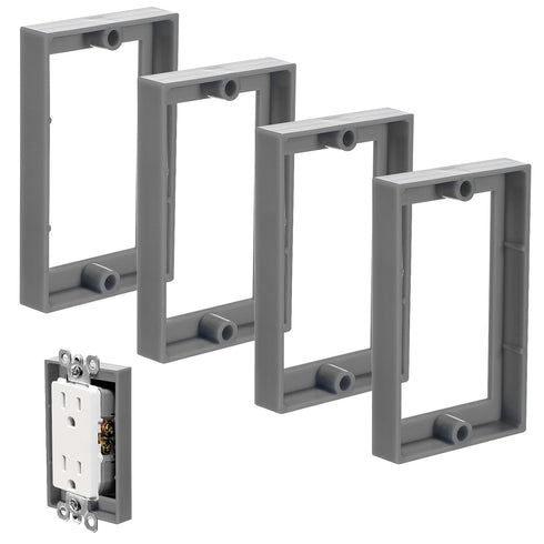 4pcs 1/2 Inch Single Gang Outlet Box Extender, Electrical Outlet Extender Receptacle Extender Outlet Extension Box for Electrical Box and Electric...