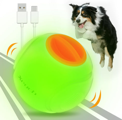 LED Dog Ball Rechargeable, Light Up Dog Ball Toys, Bounce-Activated Durable Fetch Ball, Natural Rubber, Unique Scent, 2.5 inches, for Small & Medi...