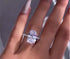 925 Silver Elliptical Perfect Cutting 3ct CZ Engagement Rings For Women Cubic Zirconia Promise Halo Engagement Ring Solitaire Engagement Ring Size...