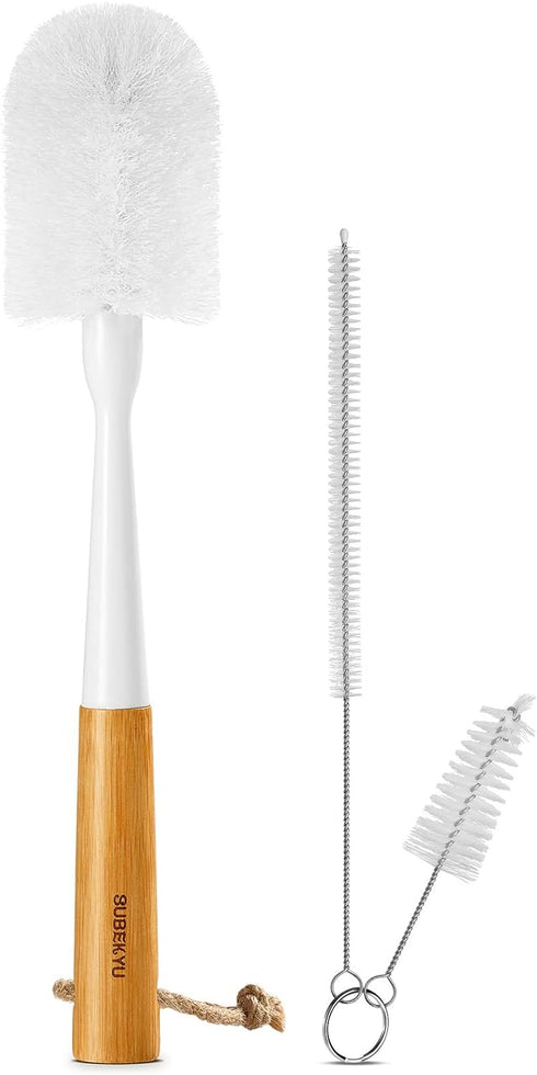 SUBEKYU Bottle Brush, Baby Bottle Brush with Nipple and Straw Cleaner Set for Cleaning Water Bottle...