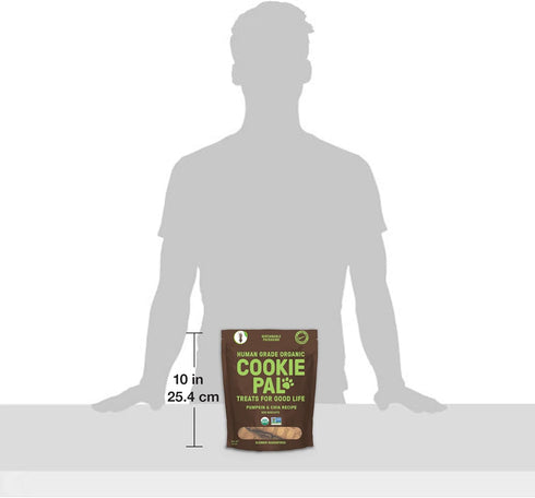 CookiePal Human Grade Dog Treats, Pumpkin and Chia Seed Recipe, Organic Non-GMO and Simple Ingredients, 10 Oz Bag...