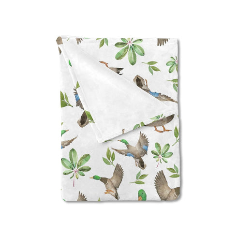 Mallard Duck Green Leaves Baby Blanket for Boys & Girls Duck Hunting Newborn Kids Toddler Baby Nursery Bed Blanket Stroller Crib Soft Warm Receivi...