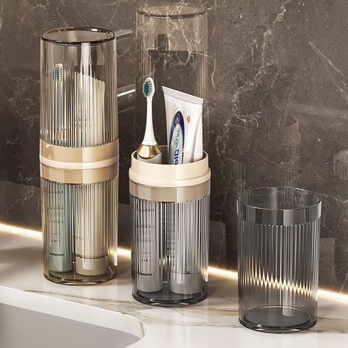 Travel Toothbrush Holder Toothbrush Toothpaste Travel Storage Cup Portable Travel Toothbrush Case Toothbrush Cup for Travel/Hotel/Camping -5 packs...