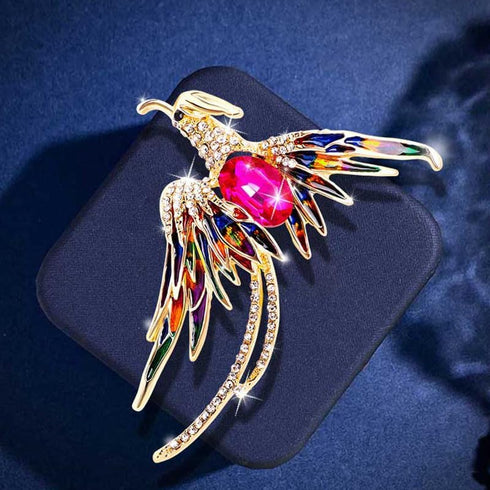 3Pcs Sparkling Rhinestone Phoenix Brooch Enamel Lapel Pin for Clothing Accessories...